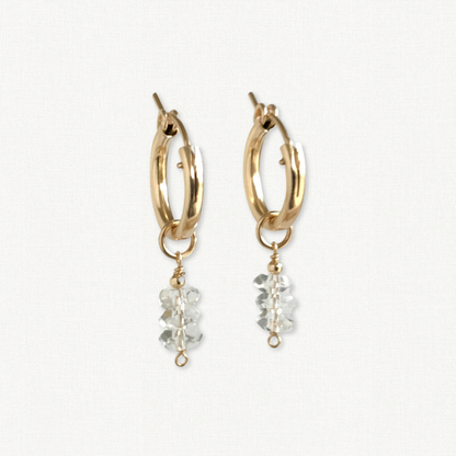 Herkimer Diamond Huggie Hoop Earrings