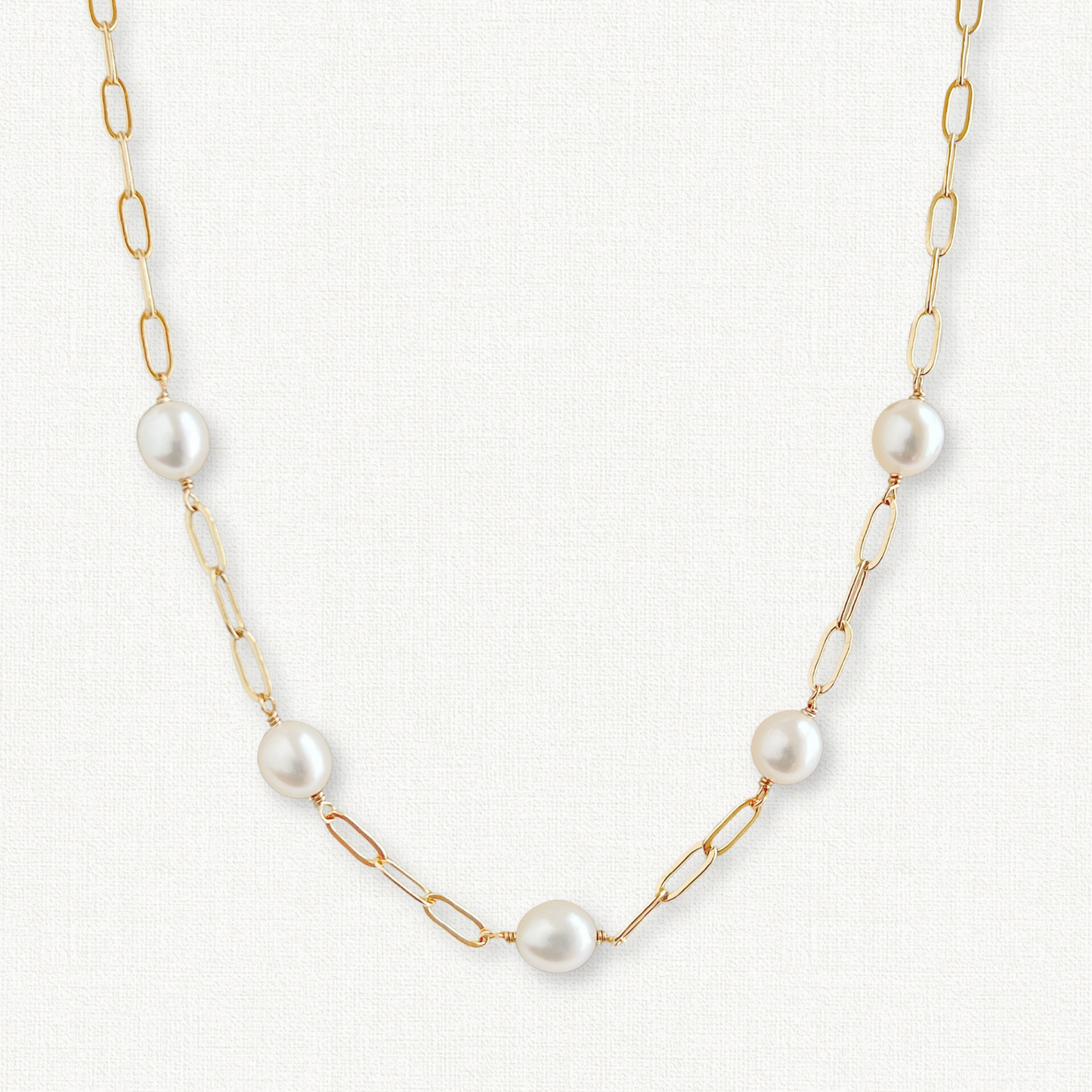 Nicola Paperclip Chain and Pearl Necklace