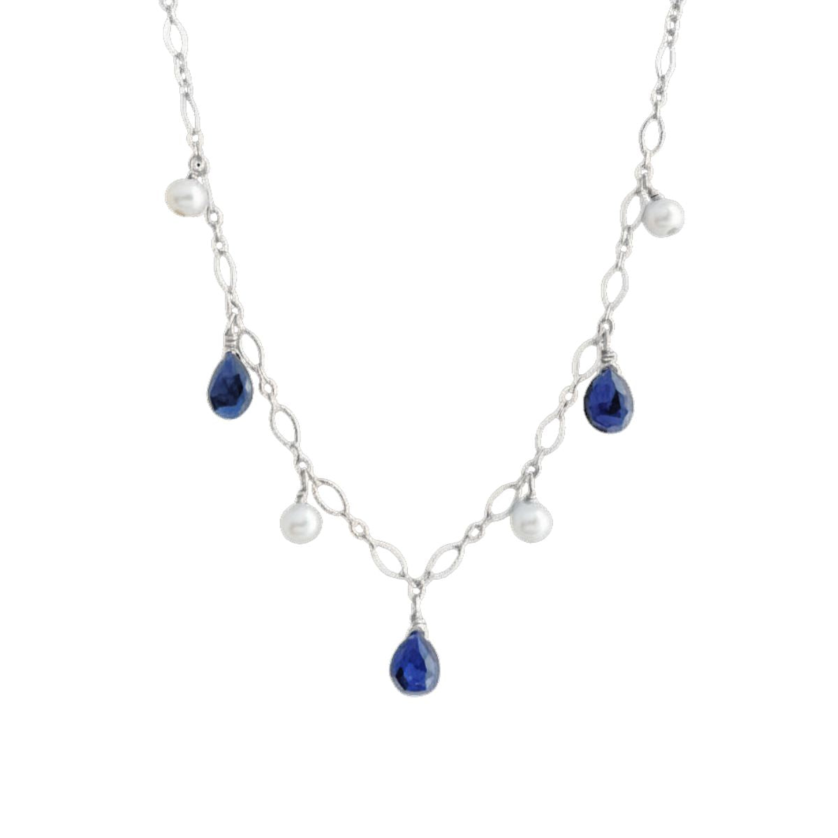 Sapphire and Pearl Necklace