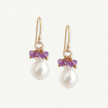 Baroque Pearl Gemstone Drop Earrings