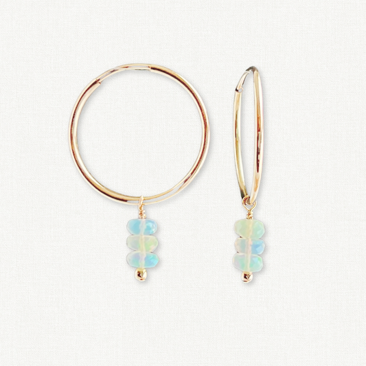 Opal Hoop Earrings