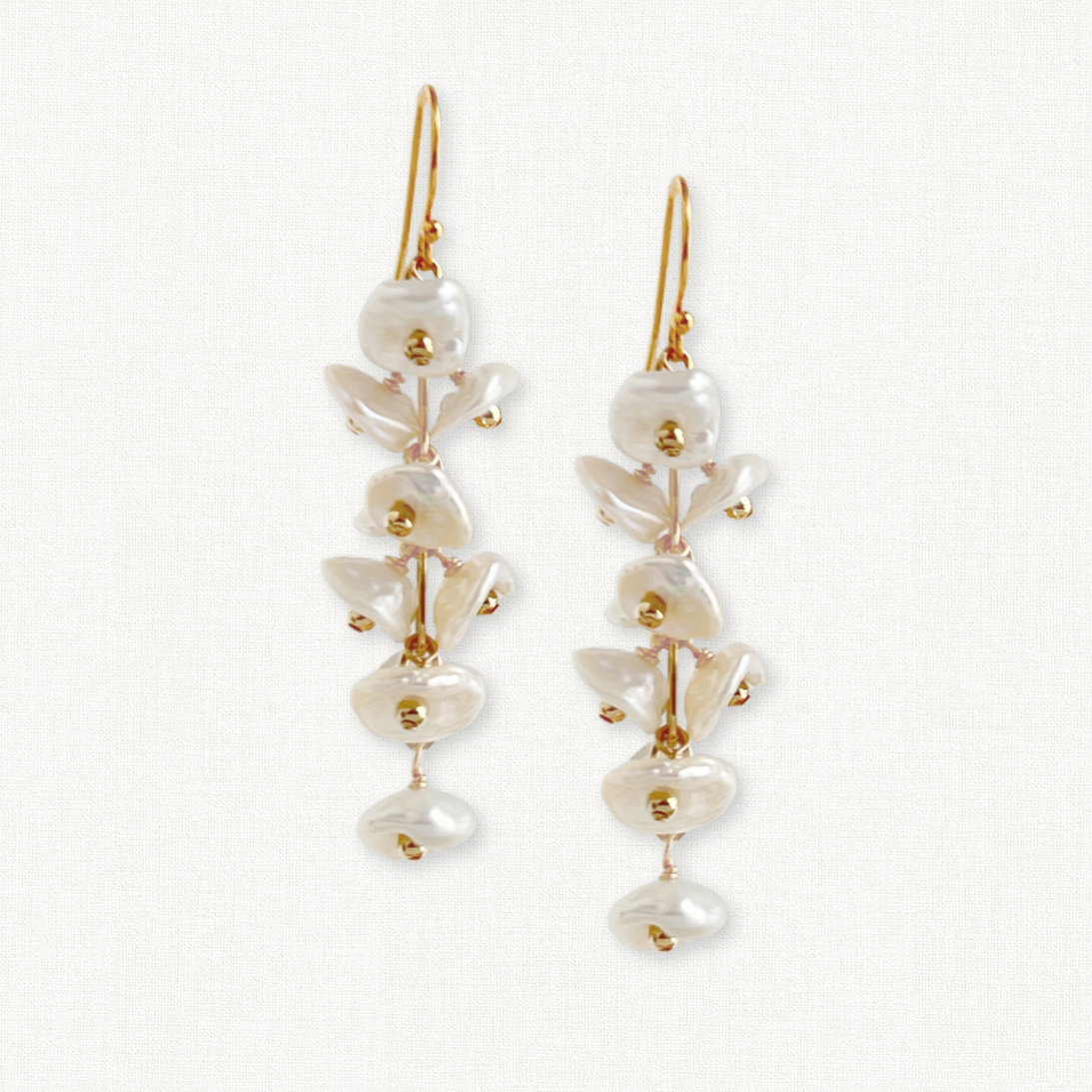 Keshi Pearl Petal Earrings