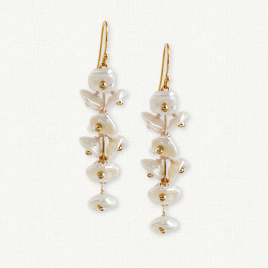 Keshi Pearl Petal Earrings