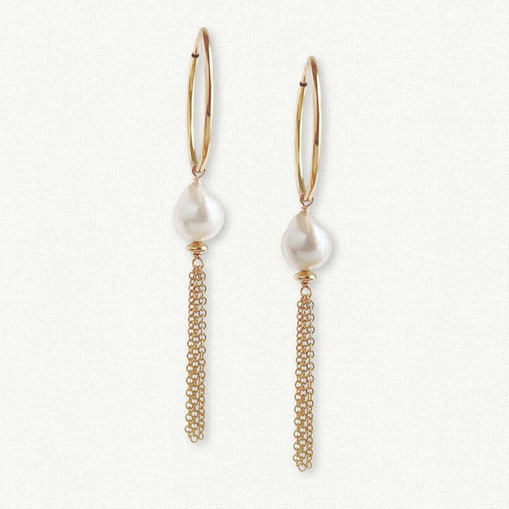 Cascade Earrings | Baroque Pearl Tassel Earrings