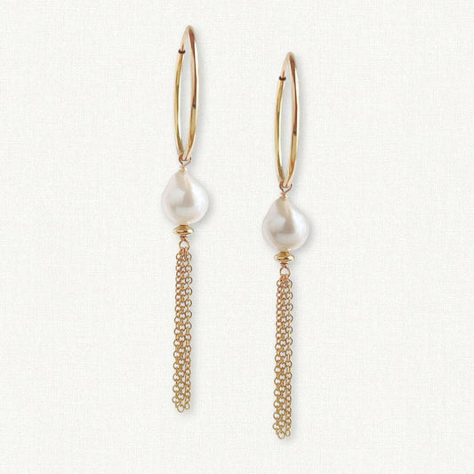 Cascade Earrings | Baroque Pearl Tassel Earrings