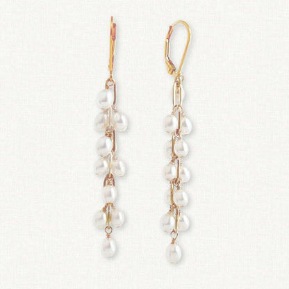 Rosa Pearl Cascade Earrings | Pearl Grape Earrings