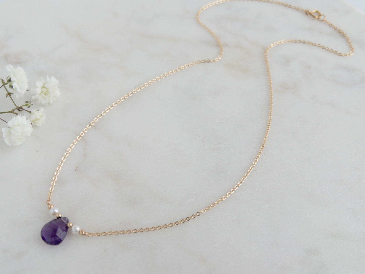 Amethyst and Pearl Necklace