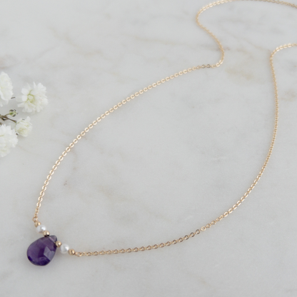 Amethyst and Pearl Necklace