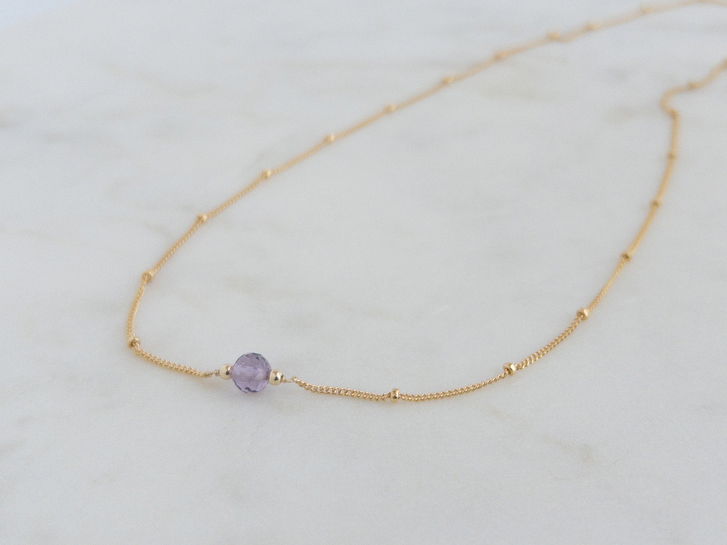 Amethyst Orbit Necklace — February Birthstone