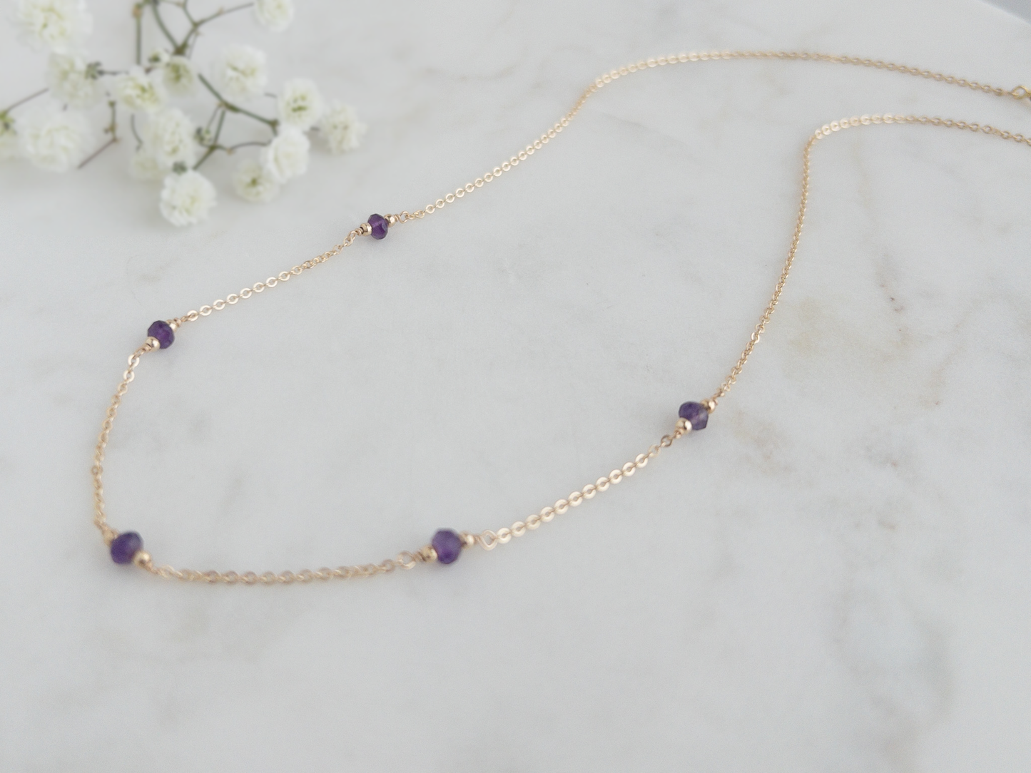 Amethyst Station Necklace