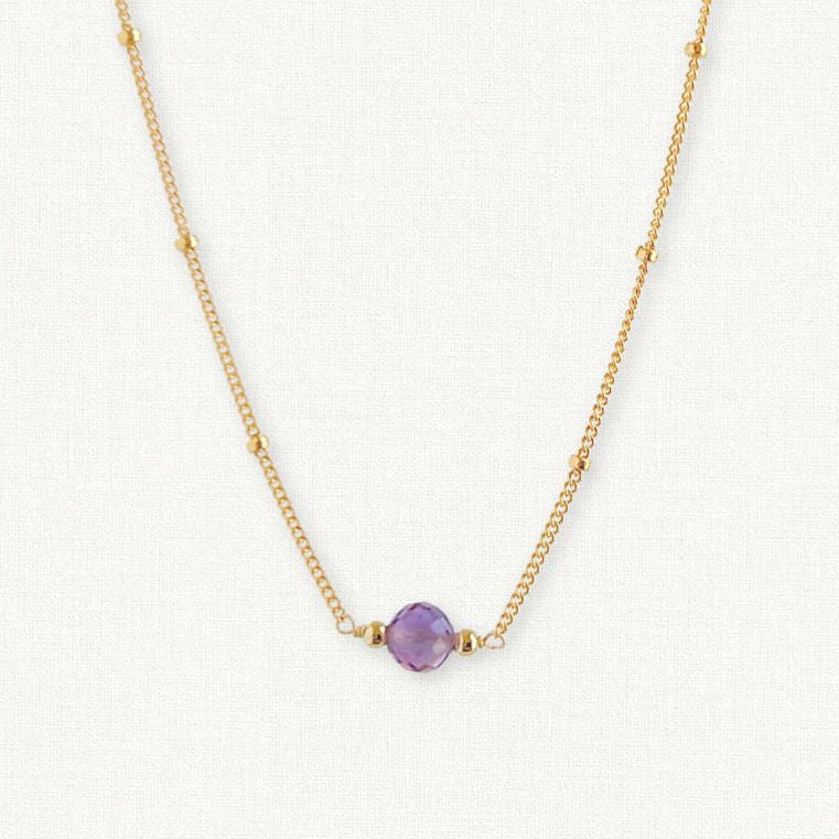 Amethyst Orbit Necklace — February Birthstone