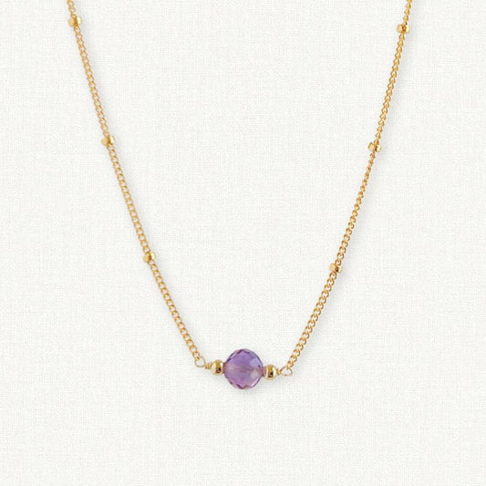 Amethyst Orbit Necklace — February Birthstone