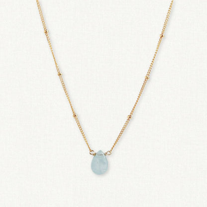 Aquamarine Orbit Necklace — March Birthstone