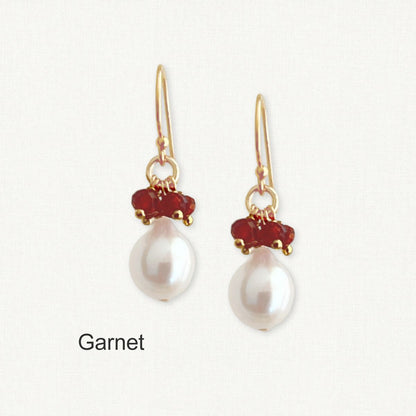 Baroque Pearl Gemstone Drop Earrings