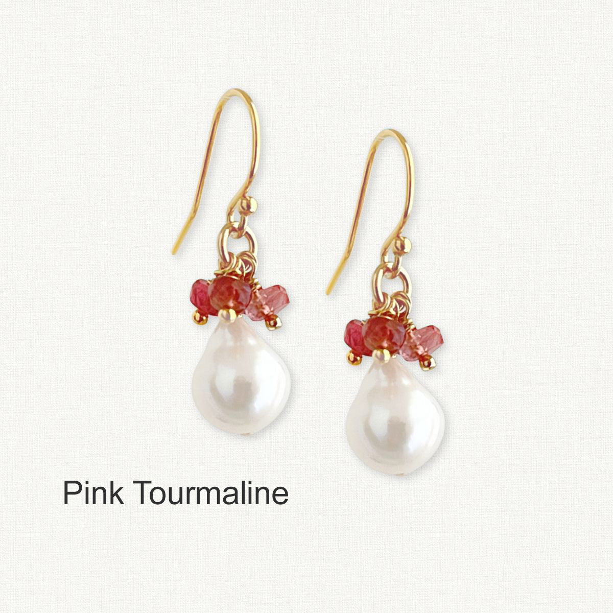 Baroque Pearl Gemstone Drop Earrings