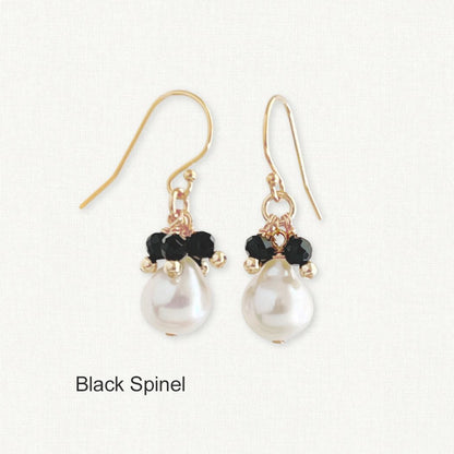Baroque Pearl Gemstone Drop Earrings