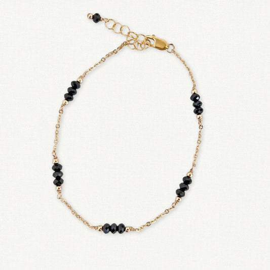 Black Spinel Bracelet | August Birthstone