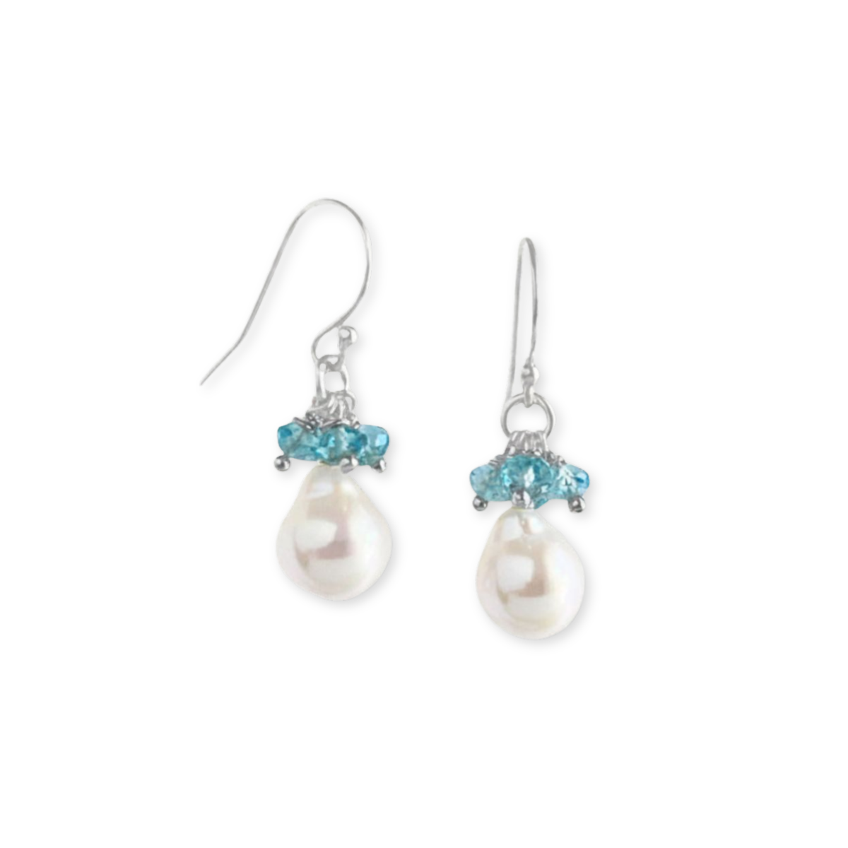 Baroque Pearl Gemstone Drop Earrings