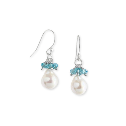 Baroque Pearl Gemstone Drop Earrings