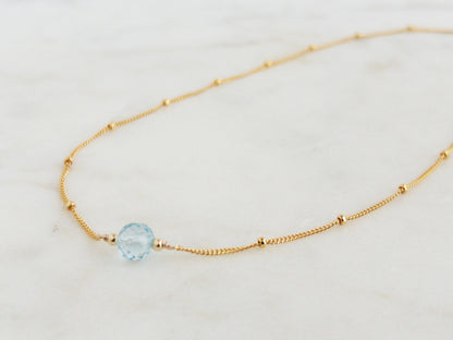 Dainty Blue Topaz Necklace