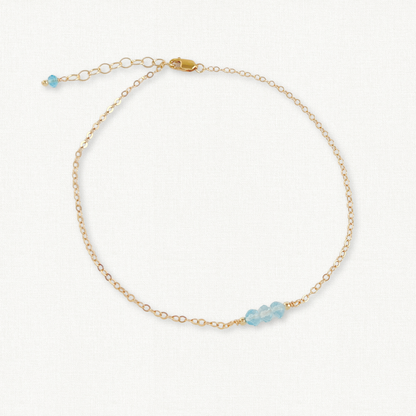 Whisper Anklet | Blue Topaz Bridal Anklet | Adjustable