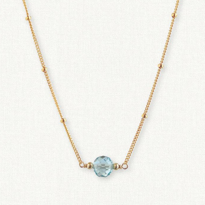 Dainty Blue Topaz Necklace