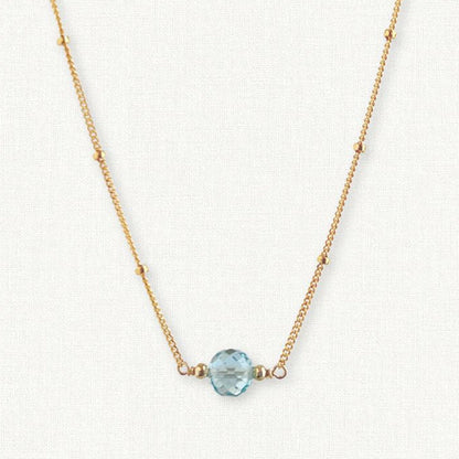Dainty Blue Topaz Necklace