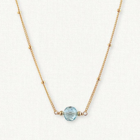 Dainty Blue Topaz Necklace