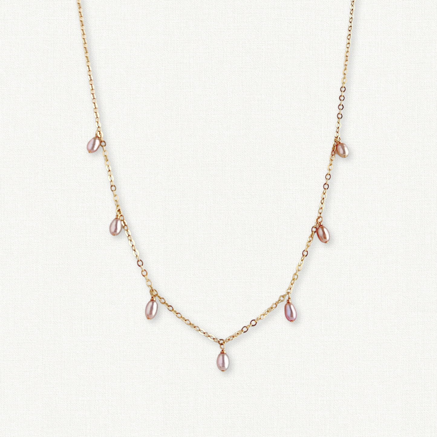 Rosa Tiny Blush Pearl Dangle Necklace