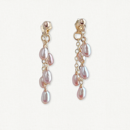 Blush Pearl Front Back Earrings