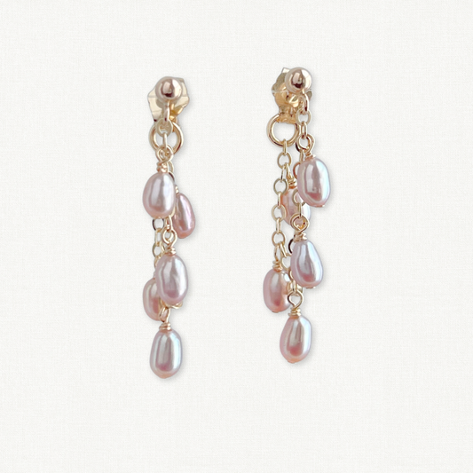 Blush Pearl Front Back Earrings