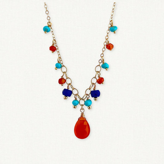 Carnelian and Turquoise Necklace