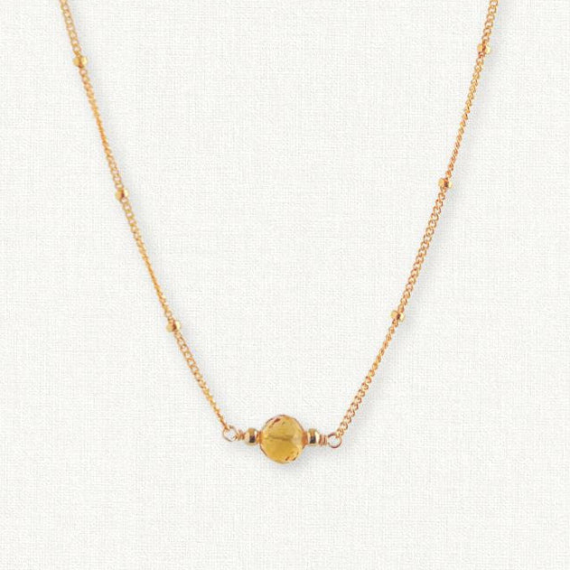 Citrine Orbit Necklace — November Birthstone