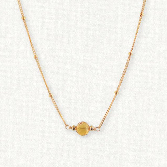 Citrine Orbit Necklace — November Birthstone