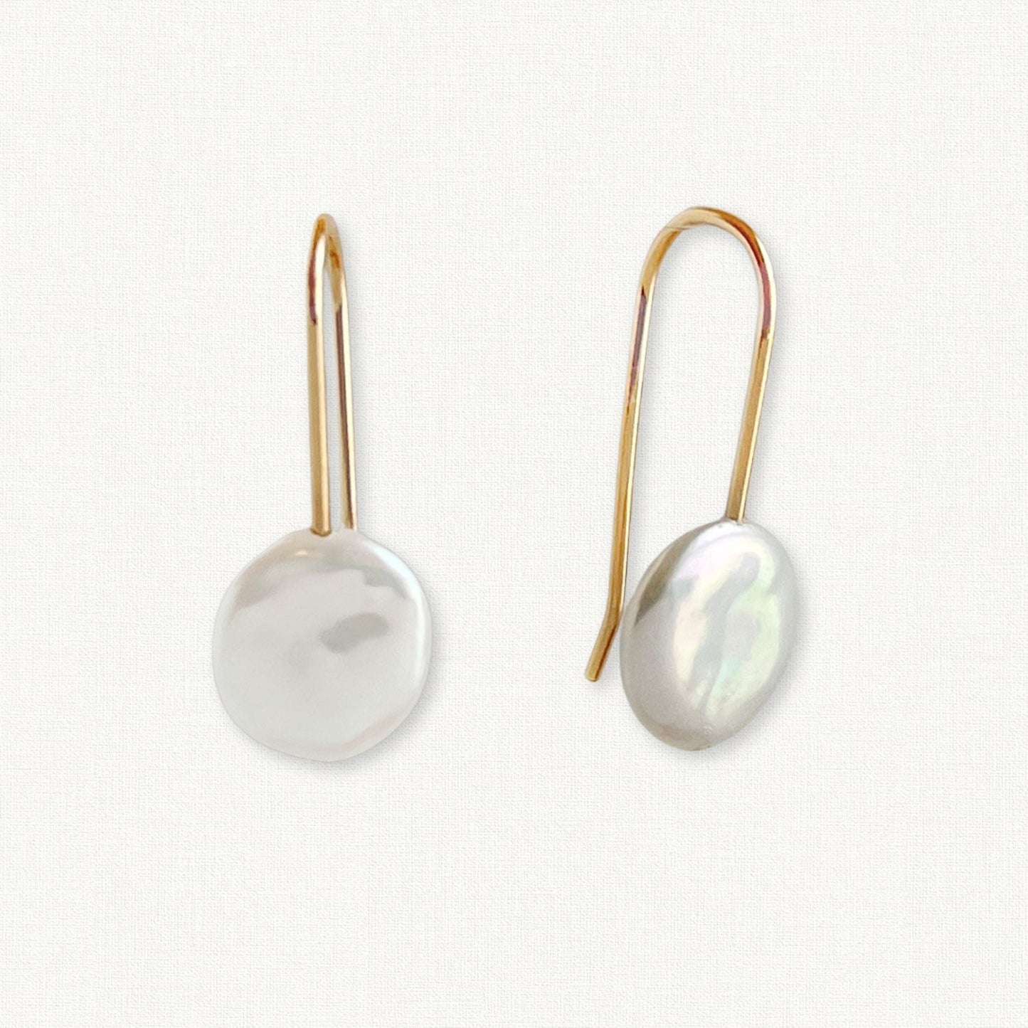 Coin Pearl Threader Earrings