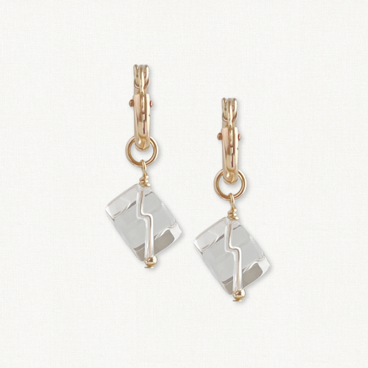 Crystal Quartz Huggie Earrings