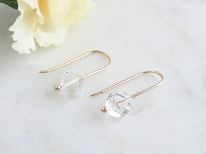 Crystal Quartz Threader Earrings
