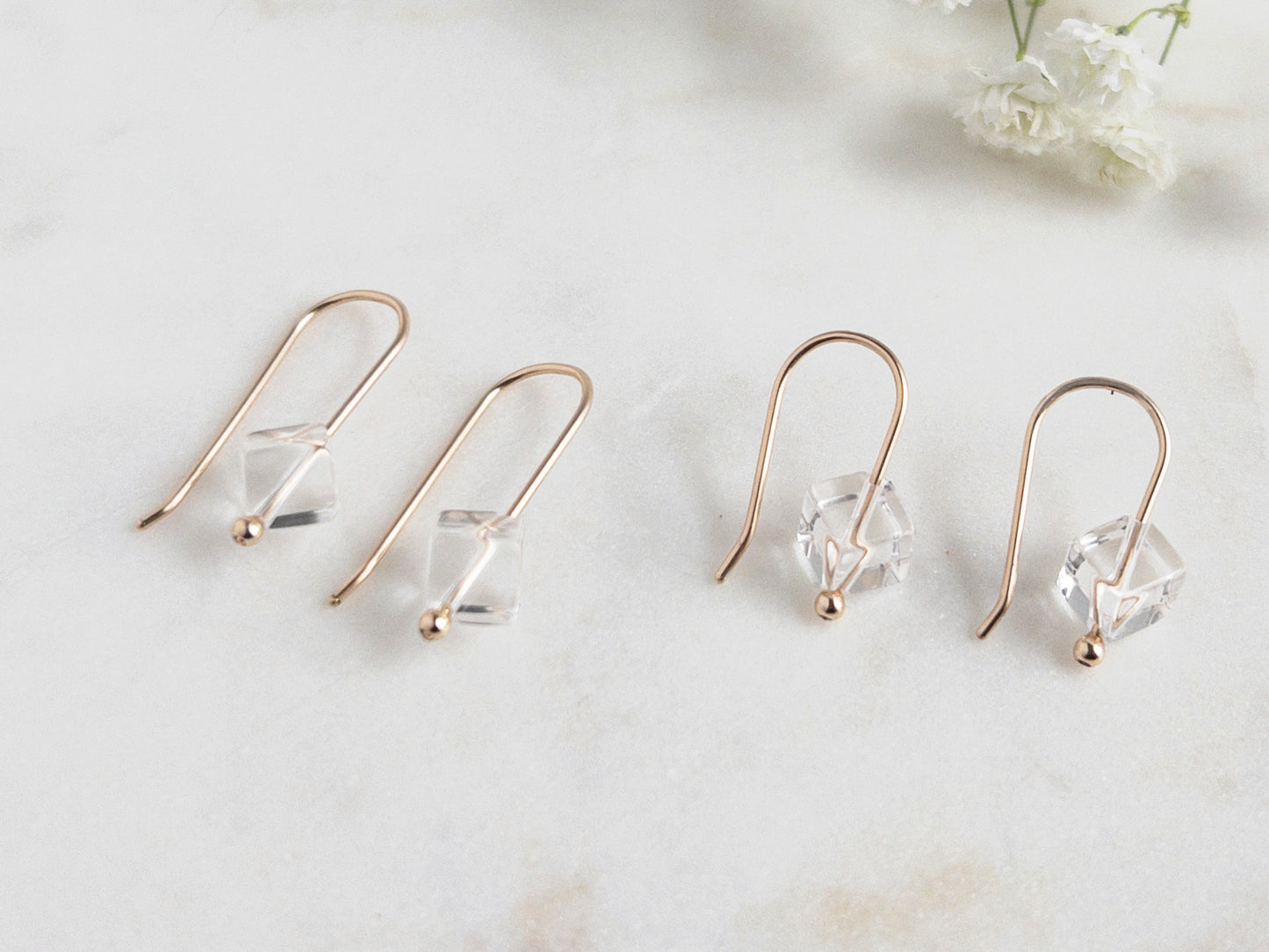 Crystal Quartz Threader Earrings