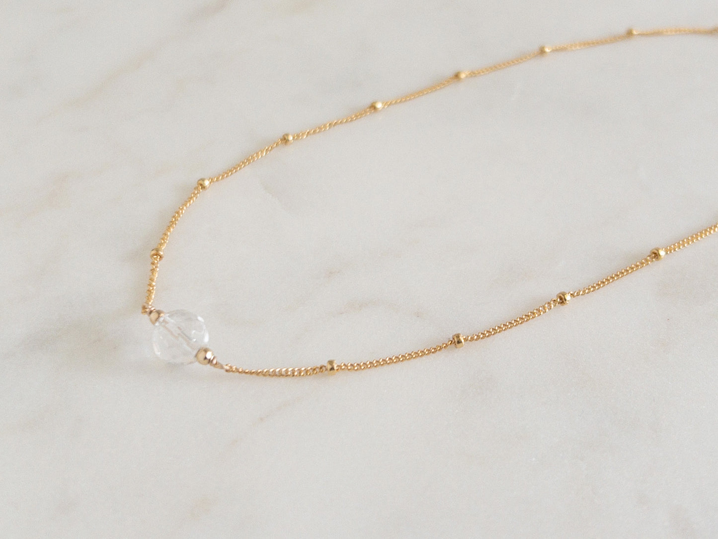 Crystal Orbit Necklace — April Birthstone