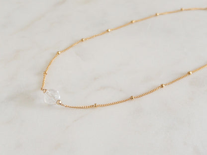 Crystal Orbit Necklace — April Birthstone