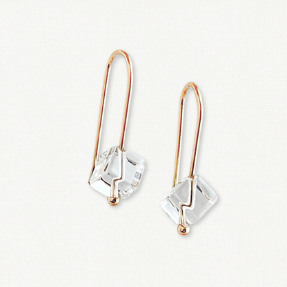 Crystal Quartz Threader Earrings