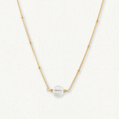 Crystal Orbit Necklace — April Birthstone