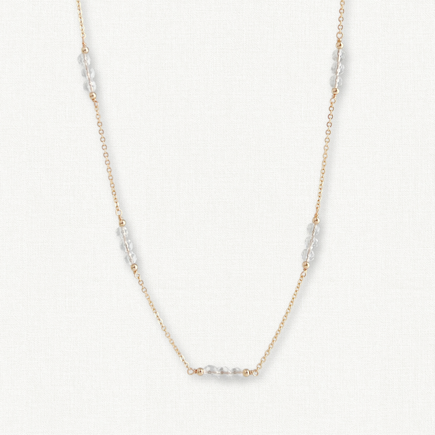 Crystal Quartz Station Necklace