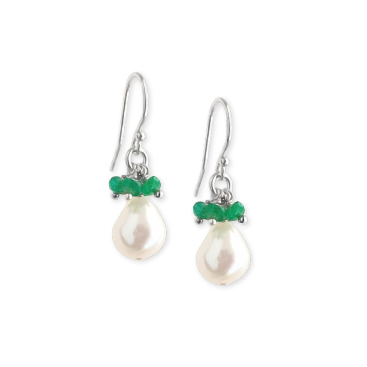 Baroque Pearl Gemstone Drop Earrings