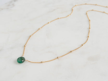 Emerald Orbit Necklace - May Birthstone