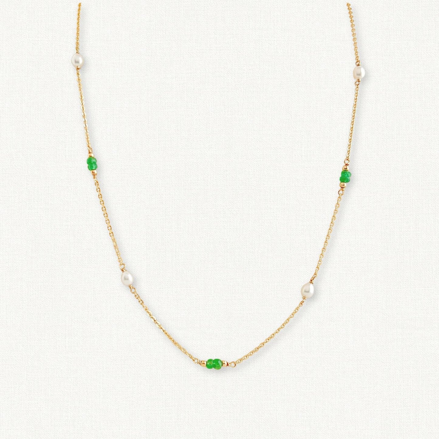 Emerald and Pearl Necklace