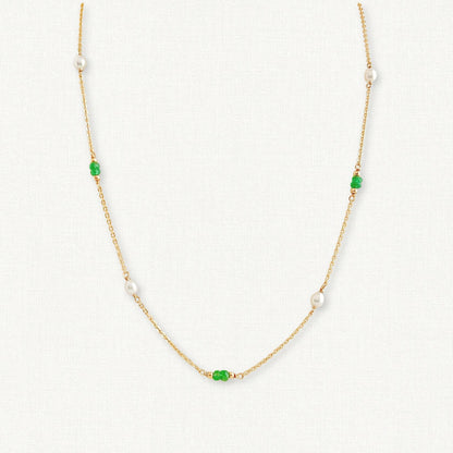 Emerald and Pearl Necklace