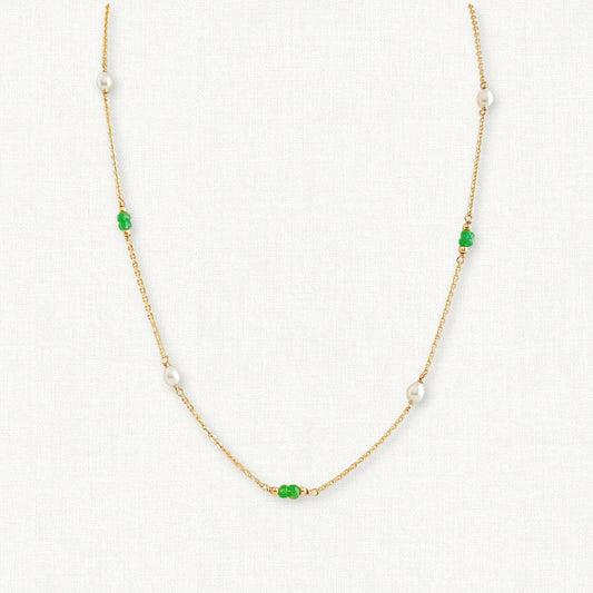 Emerald and Pearl Necklace
