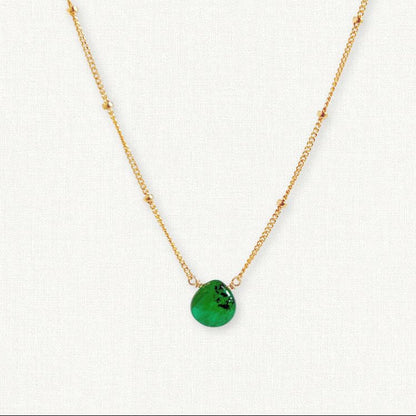 Emerald Orbit Necklace - May Birthstone