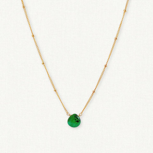 Emerald Orbit Necklace - May Birthstone
